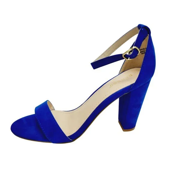 Bamboo Womens Blue High Heel Sandals Size 10 Open Toe Adjustable Strap - Picture 13 of 16